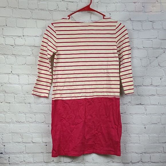 GAP Girls Large 10 Red & Cream Stripe Long Sleeve Knit Dress Comfy Casual School - Picture 5 of 6
